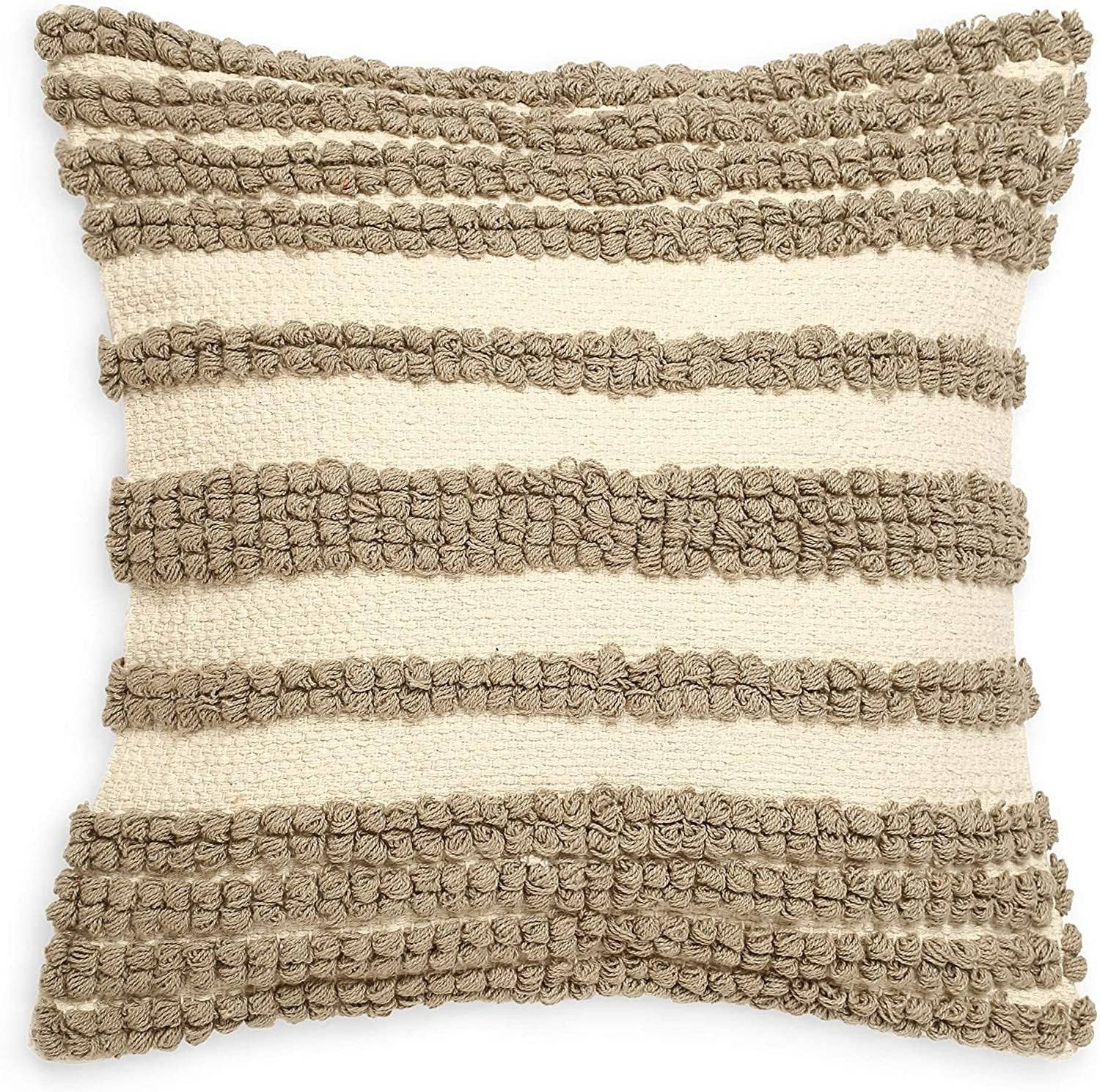 Natural REDEARTH Throw Pillow Covers 100% Cotton (18x18) Pack of 2 for wholesale on Faire3