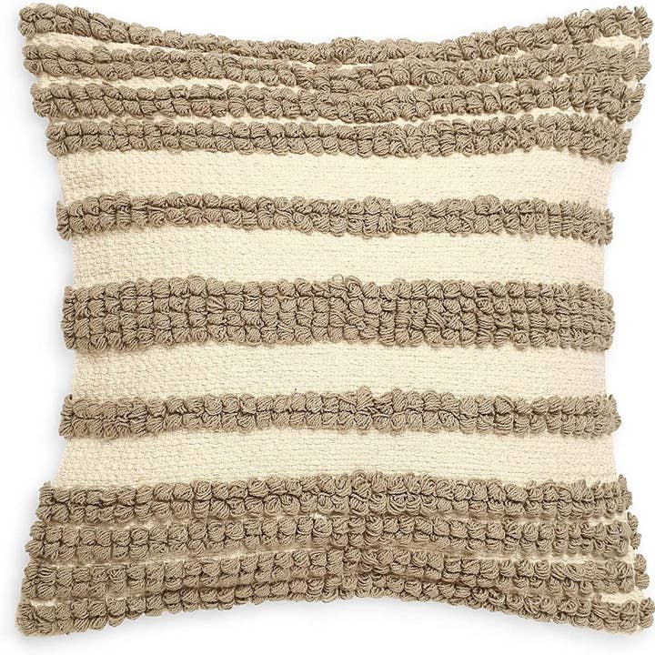 Natural REDEARTH Throw Pillow Covers 100% Cotton (18x18) Pack of 2 for wholesale on Faire3