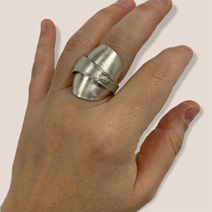 Anillo Cuchara Plata para venta al por mayor de Gleamlety