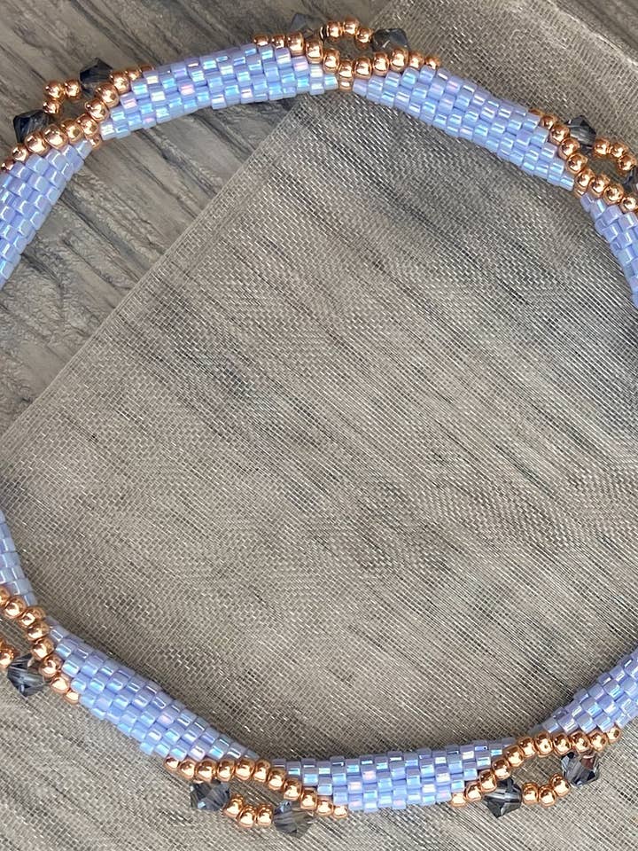 Blue and Copper Beaded Bangles for wholesale by DlpDesigned