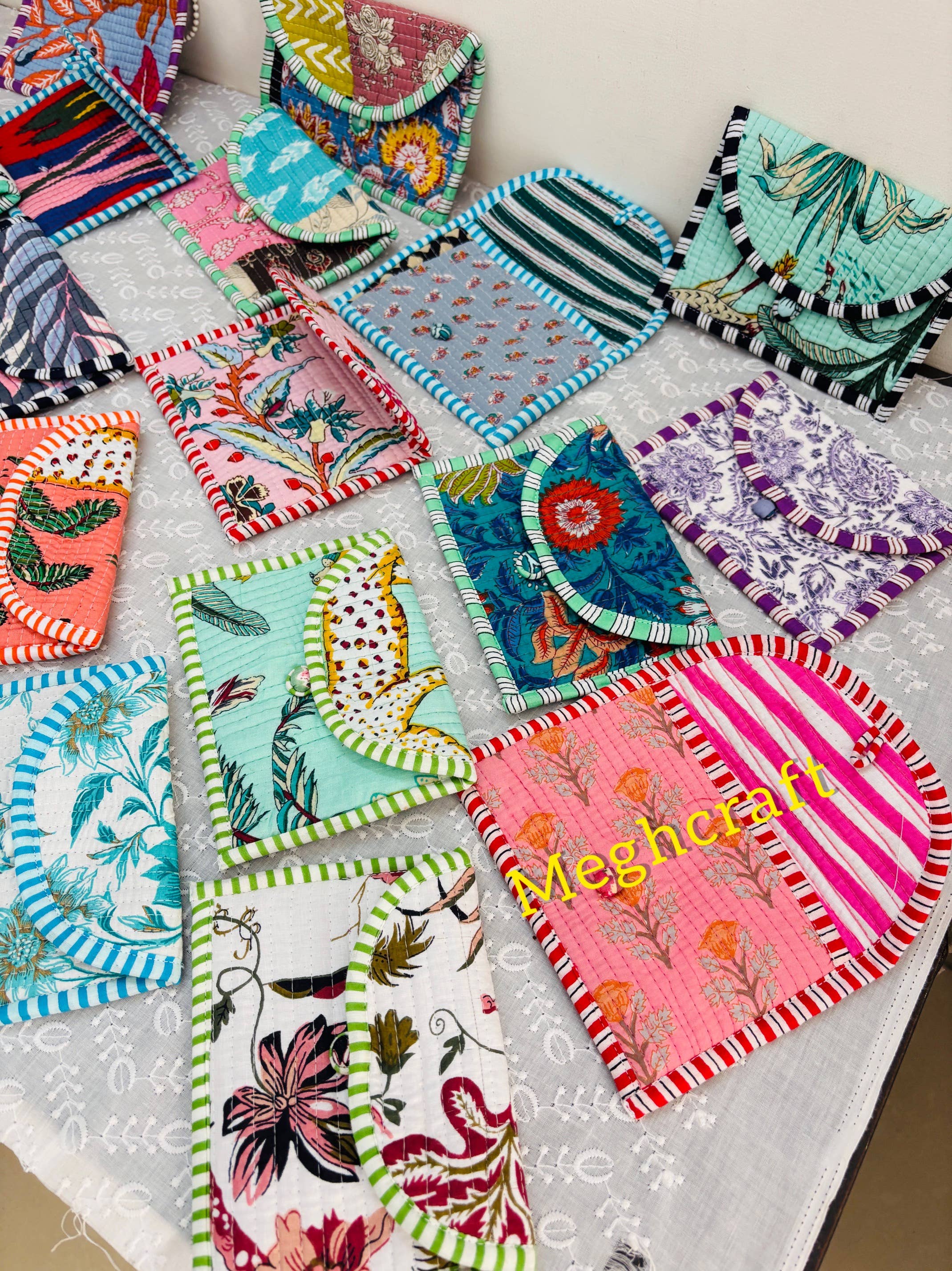 Meghcraft - Wholesale Coin Purse - Unisex - Cotton coin purse-quilted coin pouches-Gifting Kantha Pouch7