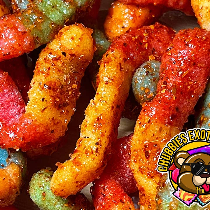 CHUBBIES EXOTIC SNACKS - Wholesale Gummy - Dulce Enchilados Sour Gummy Worms - Spicy Gummy Worms