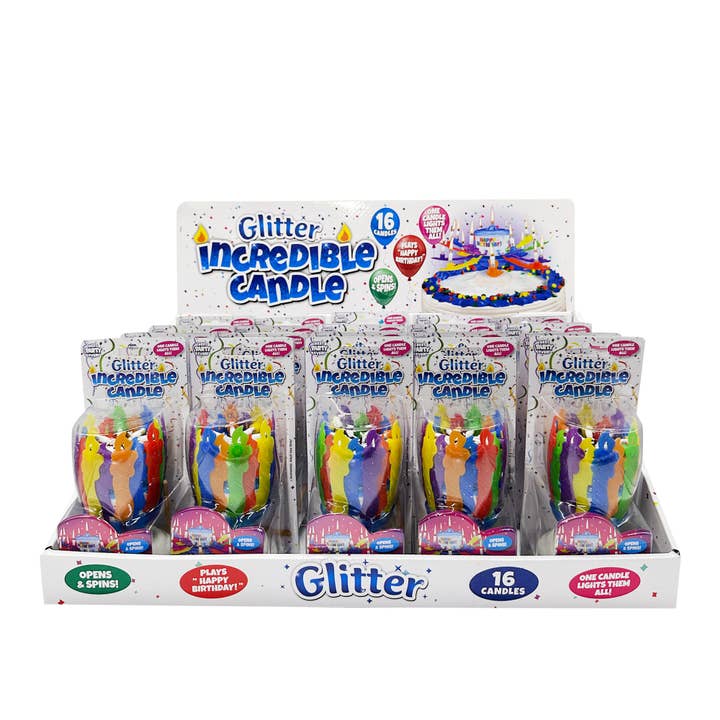 JFL Enterprises - Wholesale Cake Candle - Incredible Candle Glitter Counter Display