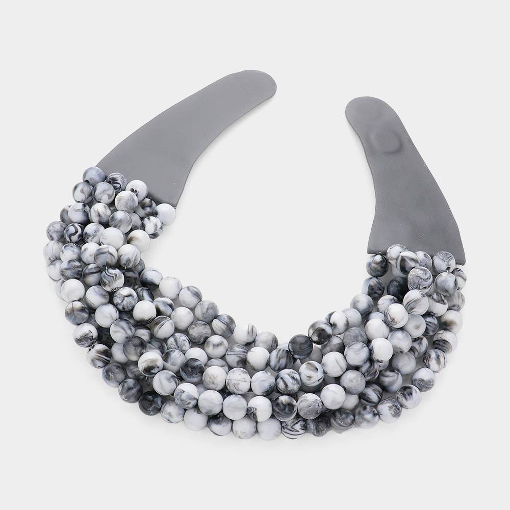 Sensibling Corp. – Colar com missangas/pérolas por atacado – Colar Magnético de Camadas com Contas Acrílicas Grossas e Pele Sintética15