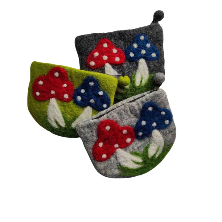 Colourful Toadstool Purse for wholesale by Koseli Handmade