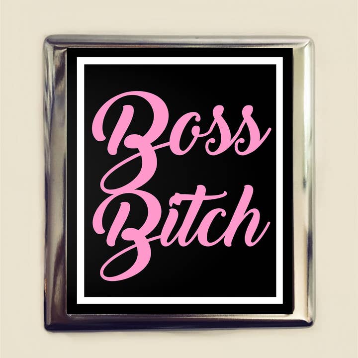 FringePop - Wholesale Cigarette Case - Boss Bitch Cigarette Case Business Card ID Holder Third Wave Feminist Feminism Girl Power MATURE Sassy Funny