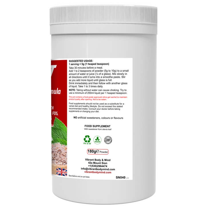 Vibrant Body Mind - Wholesale Protein/Superfood Powder - Psyllium Husk Powder with Probiotics and Prebiotics1