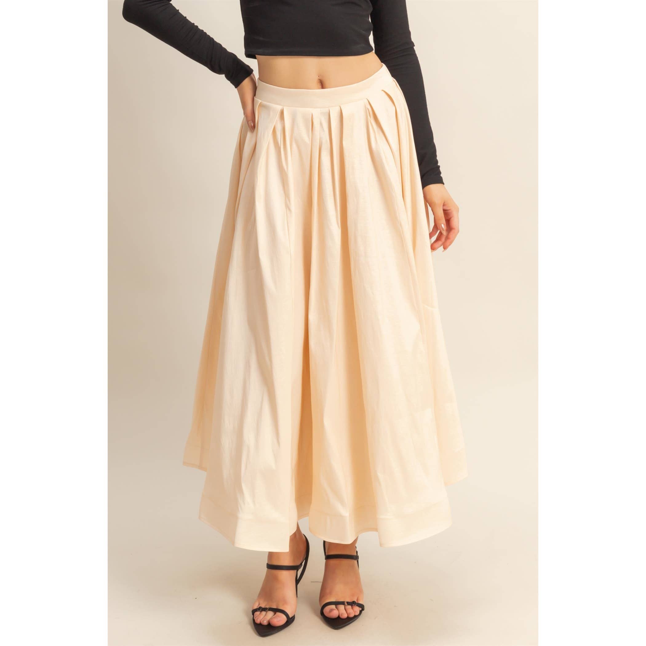 HYFVE - Vendita all'ingrosso Gonna - Donna - Gonna midi a pieghe classica a trapezio3