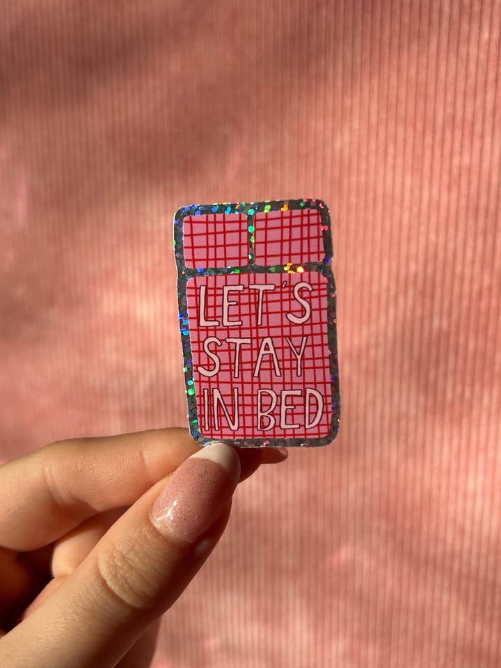 Klistermærke Lad os blive i sengen for engroshandel hos Nany Craft Shop