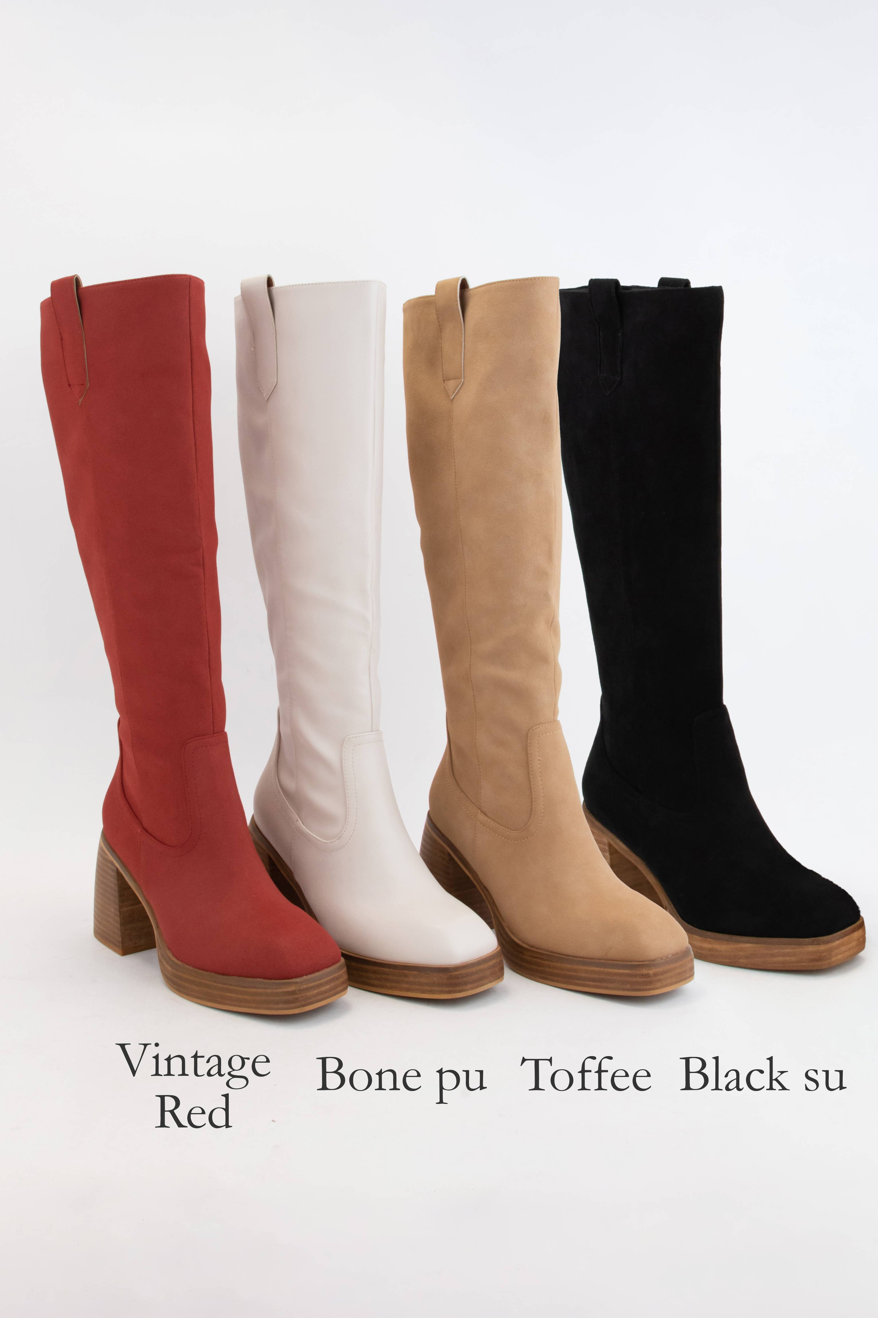 CCOCCI - Wholesale Boots - Women's - ALYSSA CHUNKY PLATFORM HEEL SLIM FIT TALL BOOTS14