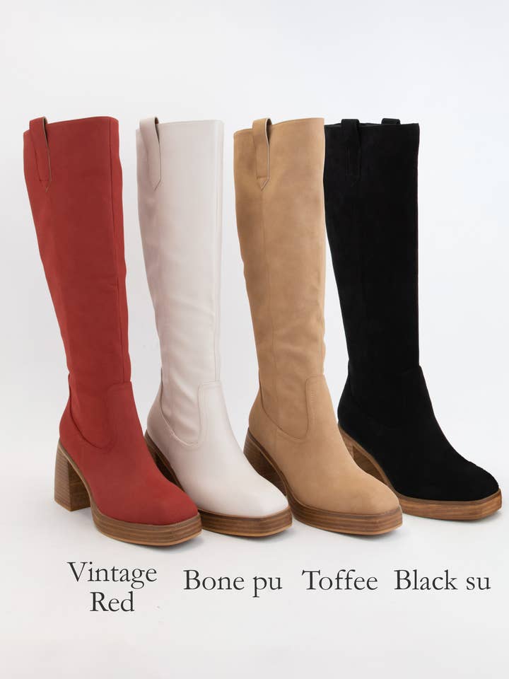 CCOCCI - Wholesale Boots - Women's - ALYSSA CHUNKY PLATFORM HEEL SLIM FIT TALL BOOTS14