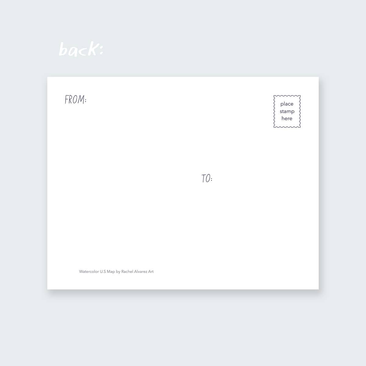 Rachel Alvarez Art - Wholesale Postcard - long distance state postcard2