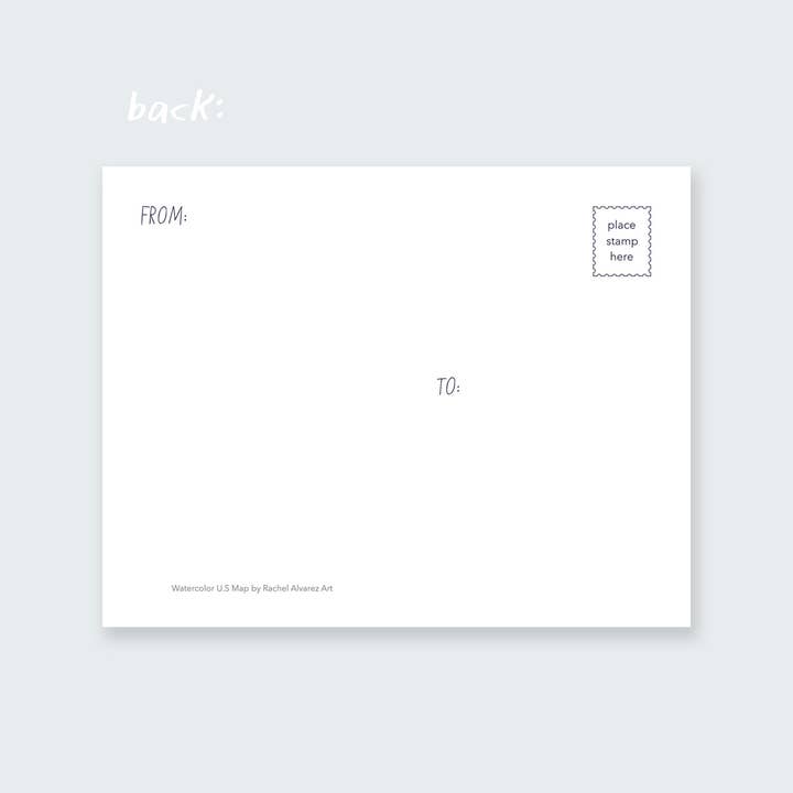 Rachel Alvarez Art - Wholesale Postcard - long distance state postcard2