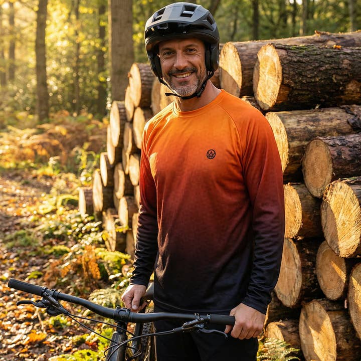 Jersey de Desempenho de Manga Comprida Triangulation Molten MTB por atacado de Odyssey Activewear