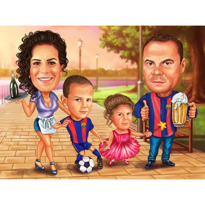 CARTONE ANIMATO DI FAMIGLIA per la vendita all'ingrosso da parte di Caricature4You