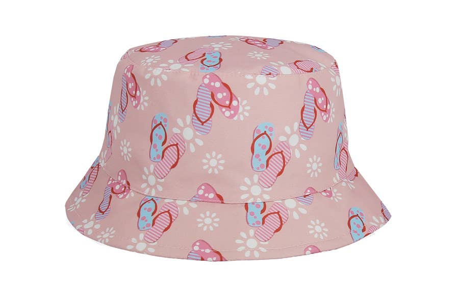 Complément Europe - Vendita all'ingrosso Cappello da pescatore - Bambini - Cappello a tesa piatta in poliestere con stampa di infradito 6209889140