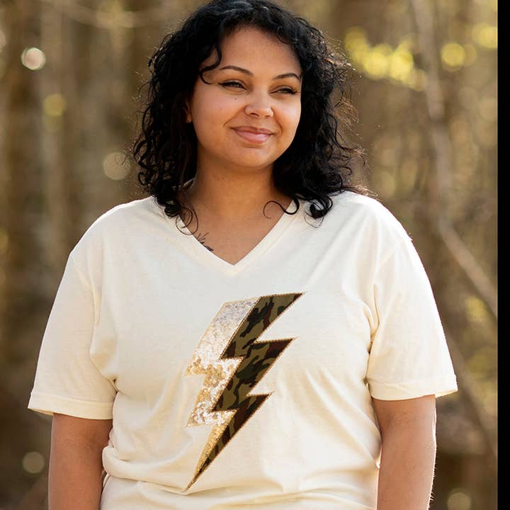 Lighting V-Neck for wholesale by Blue Hydrangea Farm