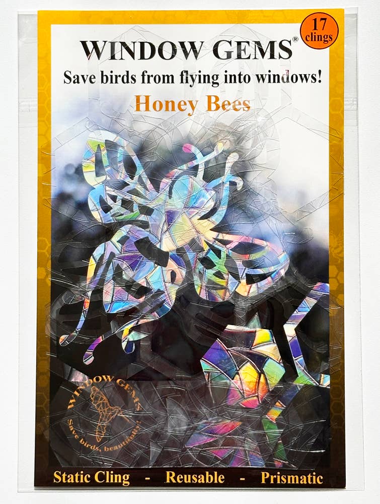 Window Gems - Wholesale Suncatcher - HoneyBee Window Decals  Prismatic Suncatchers protect birds4