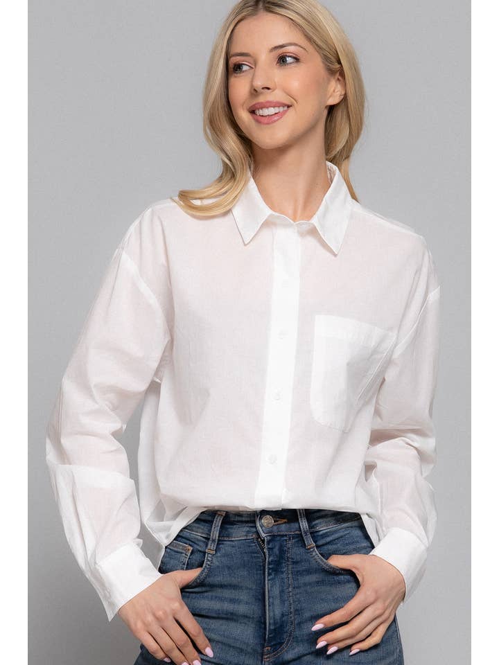 Active Basic | Active USA - Wholesale Button Down Shirt - Women's - Long Sleeve Woven Shirt10