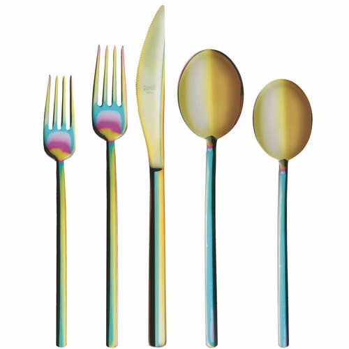 Cutlery Set 5 Pcs Due Ice Rainbow for wholesale by Mepra SPA