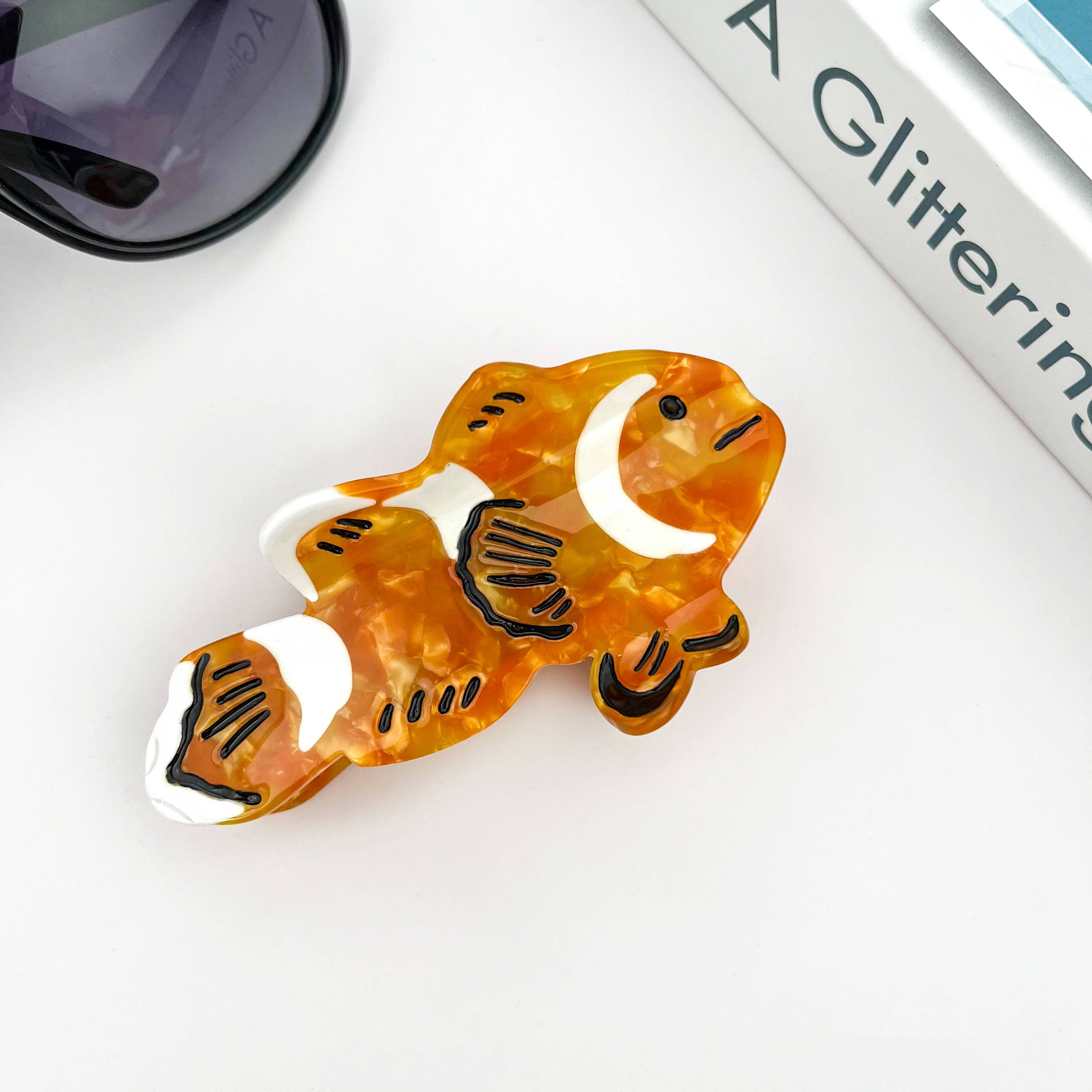 SoapElenGlen - Vendita all'ingrosso Fermaglio per capelli - Donna - Fermaglio per capelli in acetato vita marina, fermaglio a forma di calamaro e medusa.2