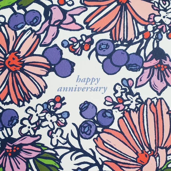 Little Green - Wholesale Graduation Card - NEW Happy Anniversary Floral Greeting Card3