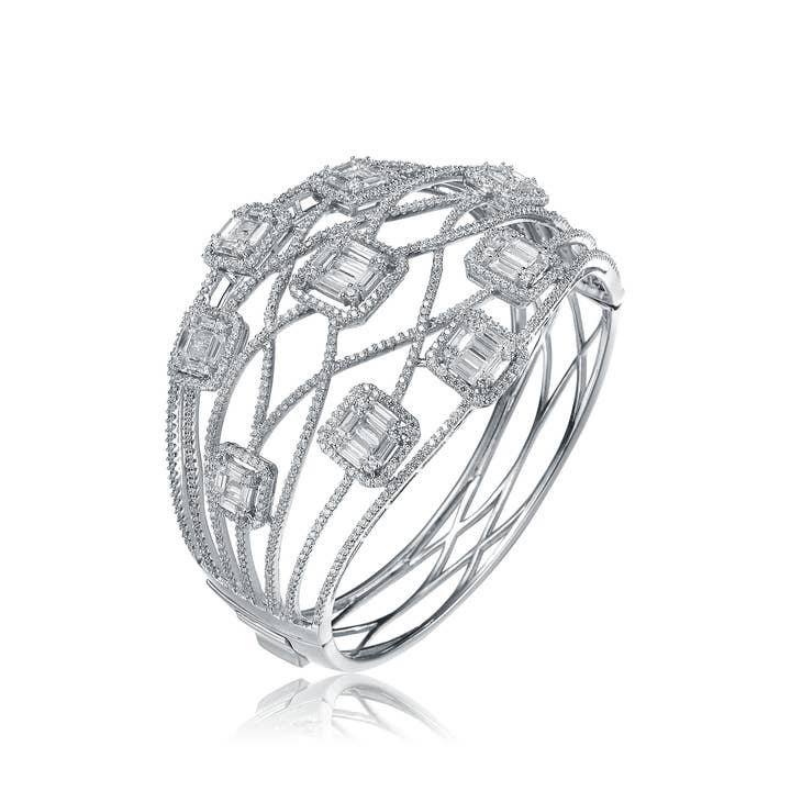 Sterling Silver Clear Cubic Zirconia armband för wholesale av Genevive