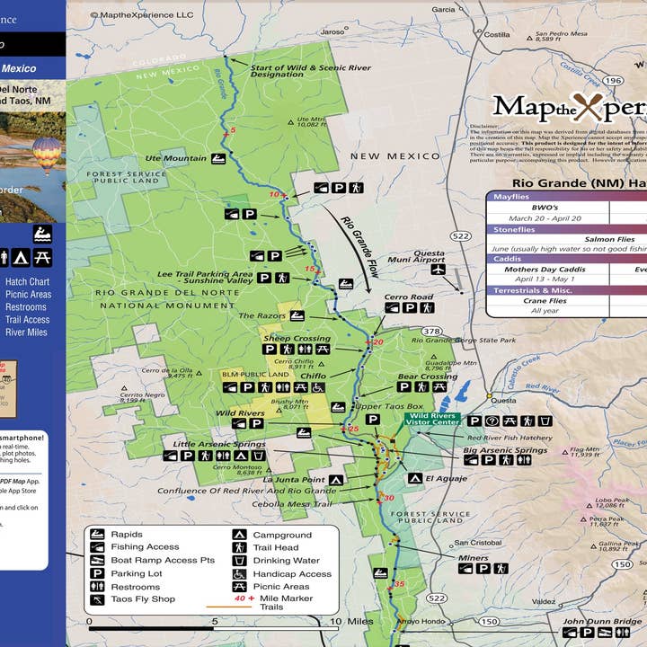 Rio Grande River New Mexico Fly Fishing Map | Public Access Guide for wholesale by Map the Xperience
