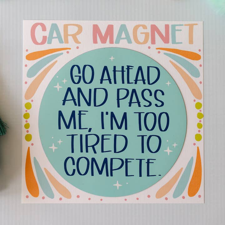 Go Ahead and Pass Car Magnet for wholesale by Colette Paperie