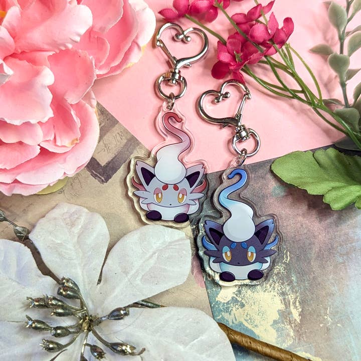 Winterra LLC - Wholesale Sleutelhanger - Uniseks - Dubbelzijdige Hisuian Zorua sleutelhanger van acryl, bedeltje Pokemon1