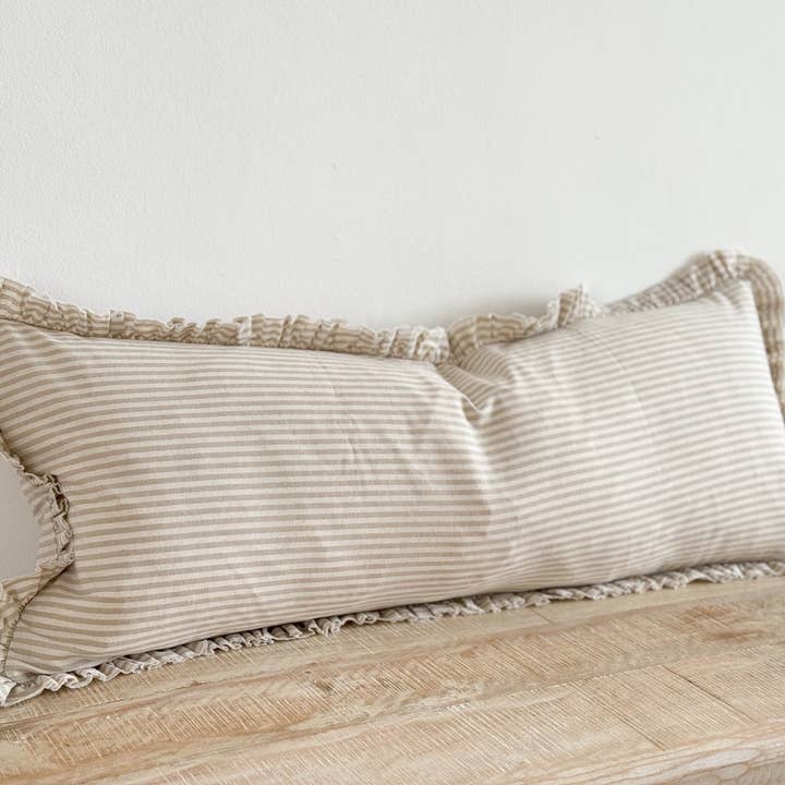 Ellenvale Trade - Wholesale Cushion Set - Darcy Cotton Cushion Cover 80x30 - Beige & Cream