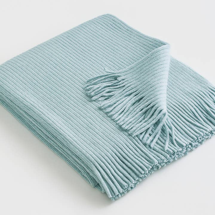Fennco Styles - Wholesale Throw blanket - Faux Cashmere Soft 50"x60" Throw Blanket - Aqua2