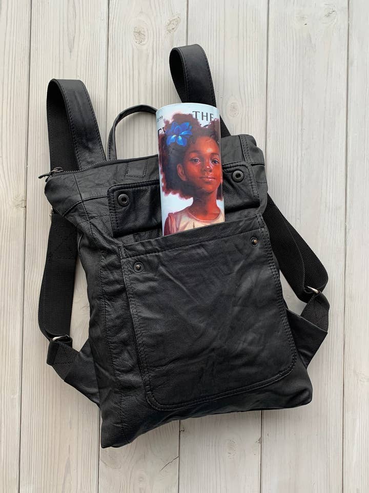 Discarded Backpack, Leather Backpack, Upcycled Backpack for wholesale by LeaF