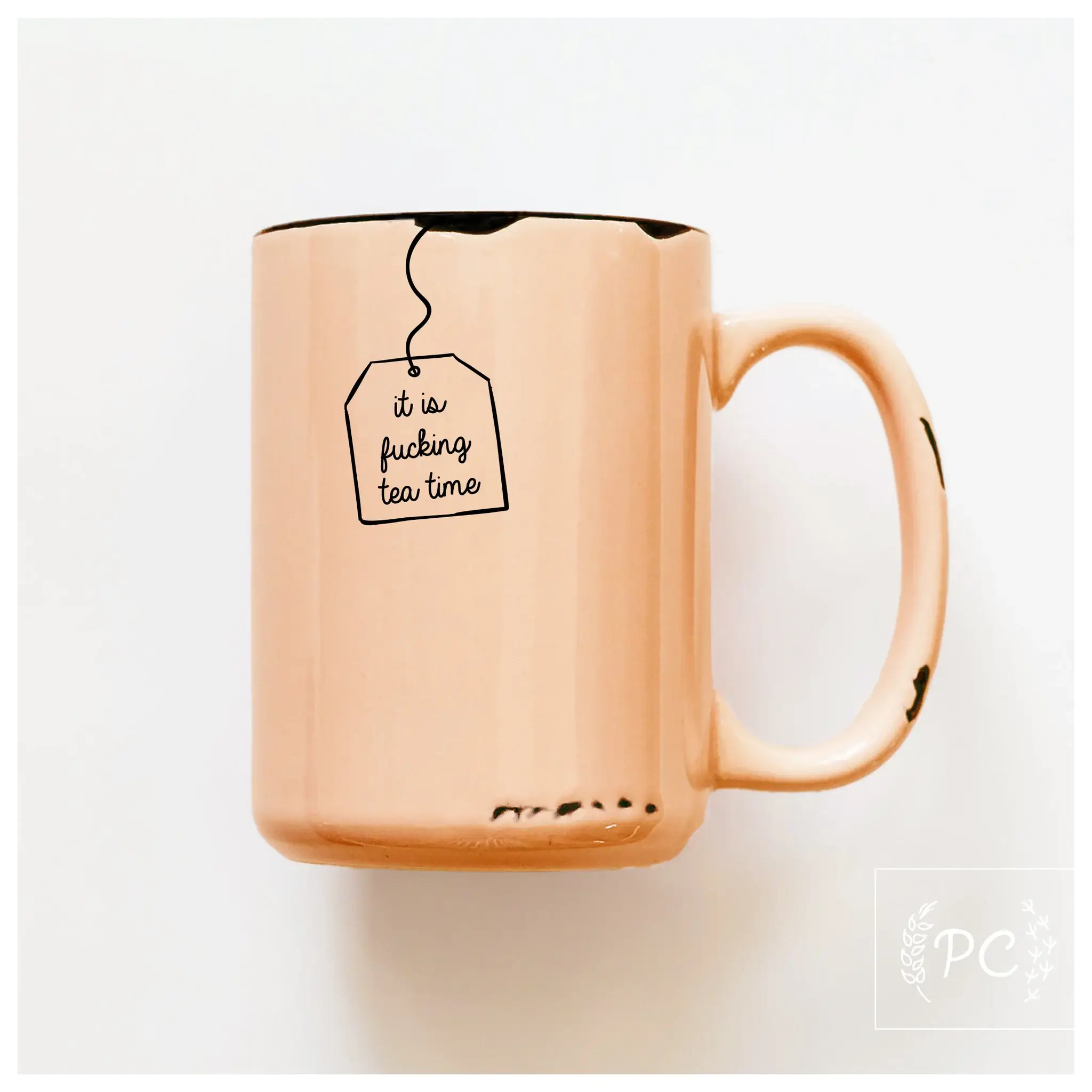Prairie Chick Prints - Wholesale Coffee Mug - it is fucking tea time | ceramic mug5