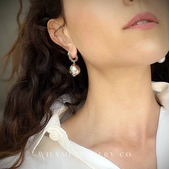 WILYMI Jewelry Co - Wholesale Dangle Earrings - AROMATHERAPY EARRINGS in Pearl + Silver | Mismatched Earring5