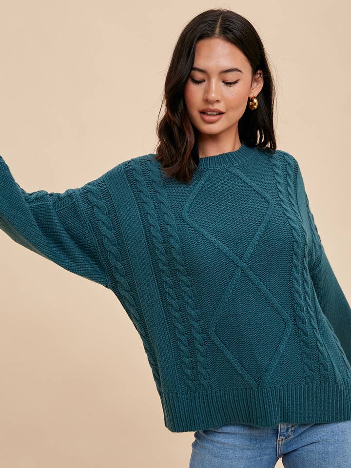 In Loom - Wholesale Knit Sweater - Women's - CABLE KNIT SWEATER