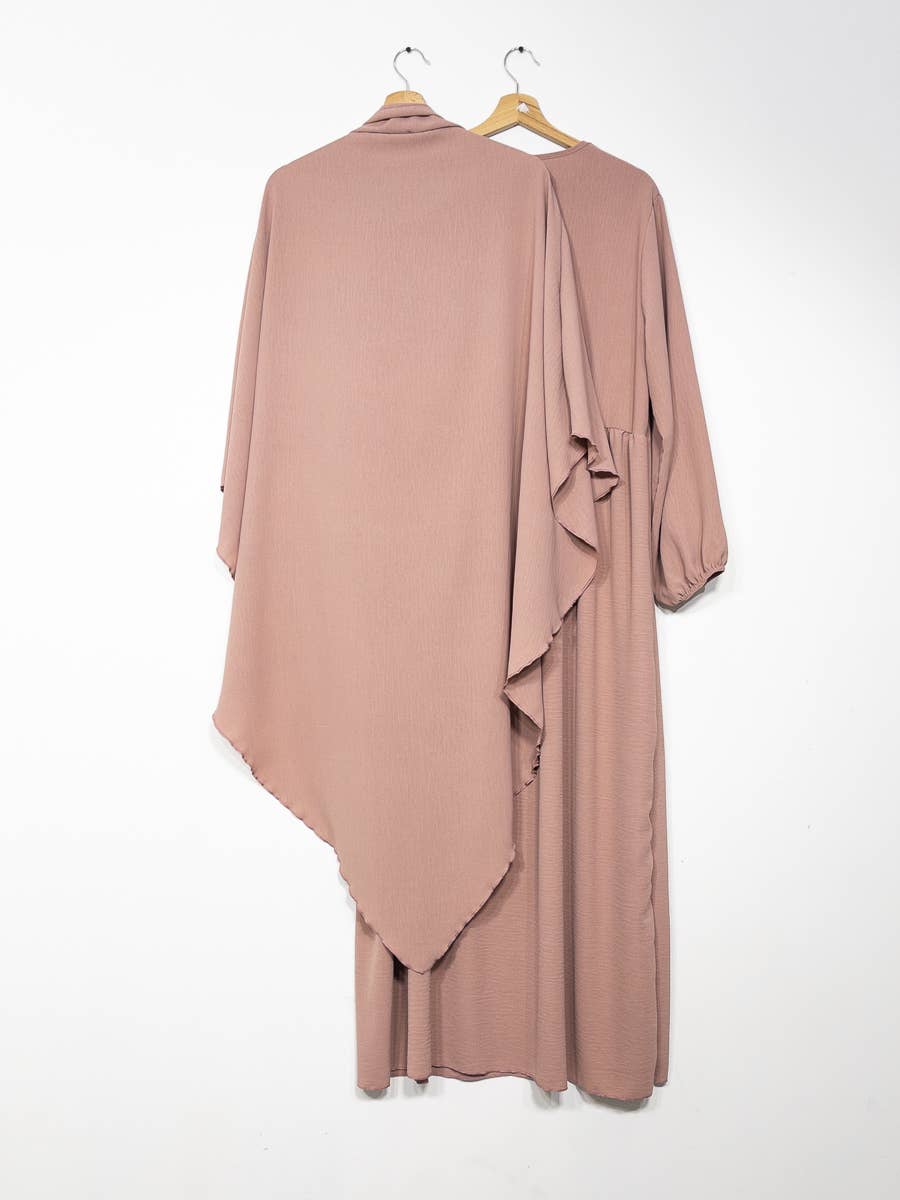 IDEAL OUTFIT - Wholesale Kaftan - Dames - 2-delige khimar en abaya set in jazzstijl ref:e2326+2501jazz22