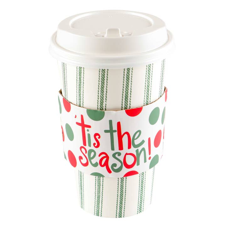GREEN TICKING W/RED,GREEN POLKA DOT TIS THE SEASON CUP for wholesale by LUX FRAGRANCES