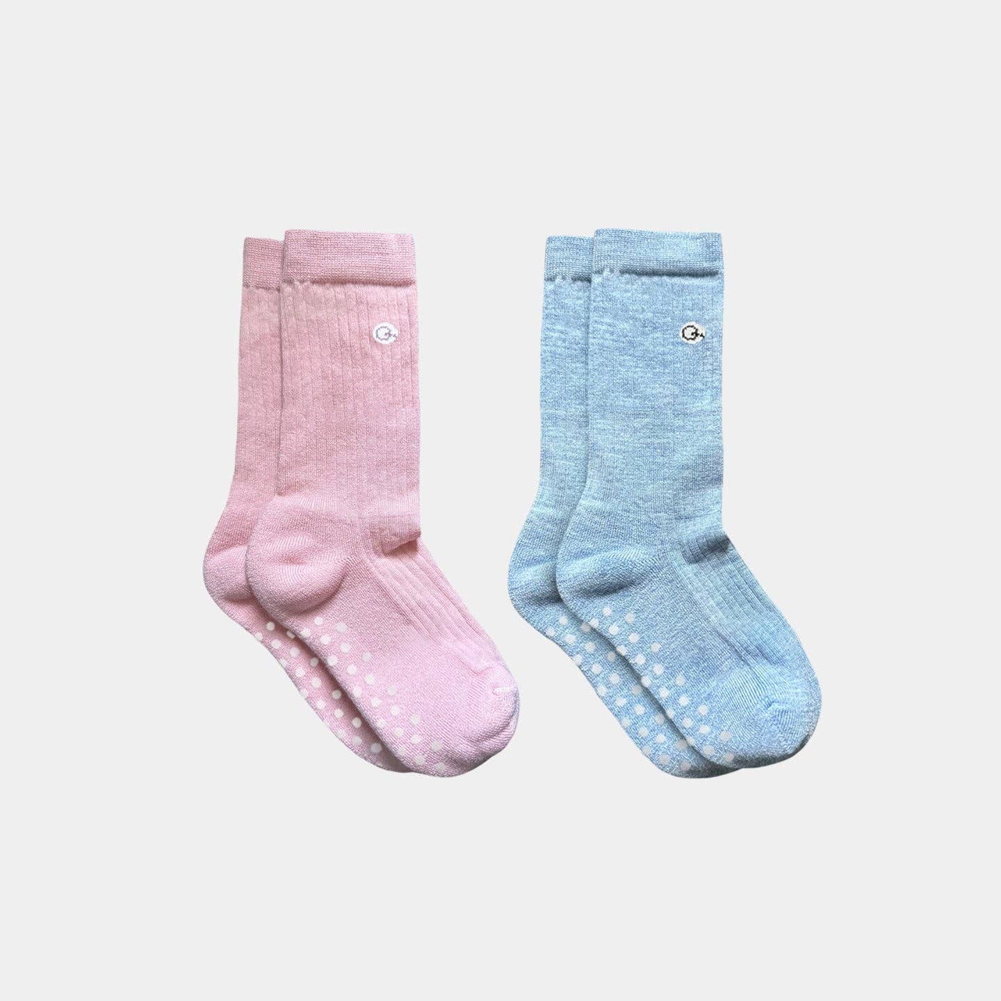 Q for Quinn - Vente Chaussettes – enfant - Chaussettes Enfant Mi-Épaisses en Laine Mérinos - Coton (2 paires) – Rembourrées avec Antidérapants