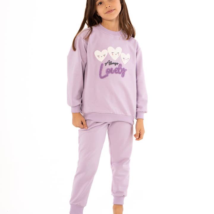 Dreamline - Wholesale Top & Pant Set - Kids - Girls Crewneck & Joggers Set "Lovely"5