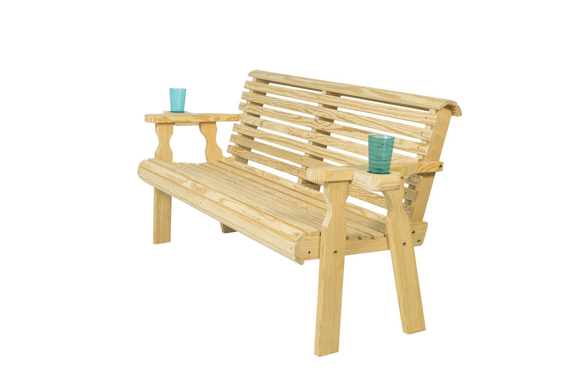 The Porch Swing Company - Wholesale Bench - Amish Casual Roll Back 5 Foot Treated Wood Outdoor Bench4