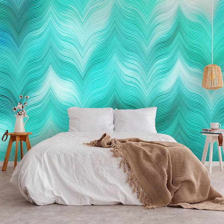 Smaragdblaue Wellen für den Großhandel von Lé Papiers de Ninon