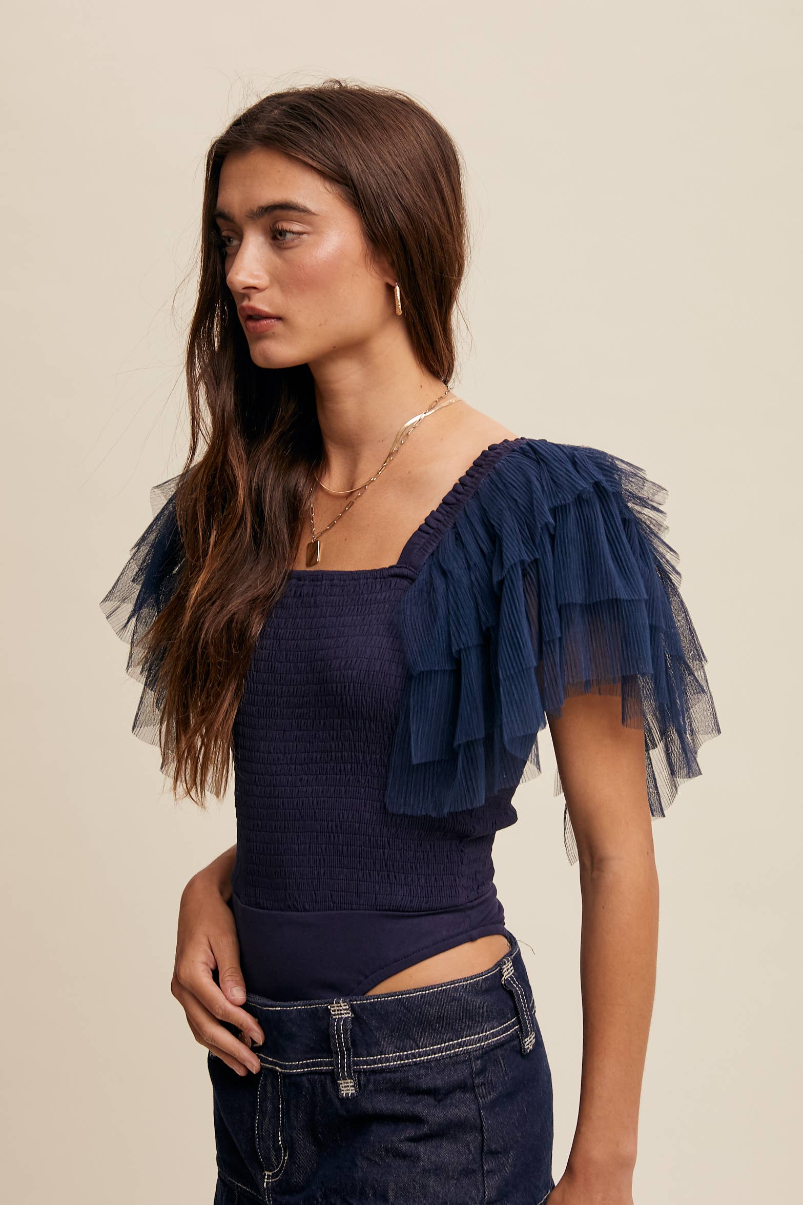 Listicle – Bodysuit - Mulher por atacado – Body Elegância Plissada30