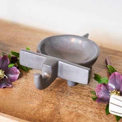 AARVEN – Prato/tigela decorativa por atacado – Pratos com elefantes esculpidos à mão em pedra-sabão do Quênia4