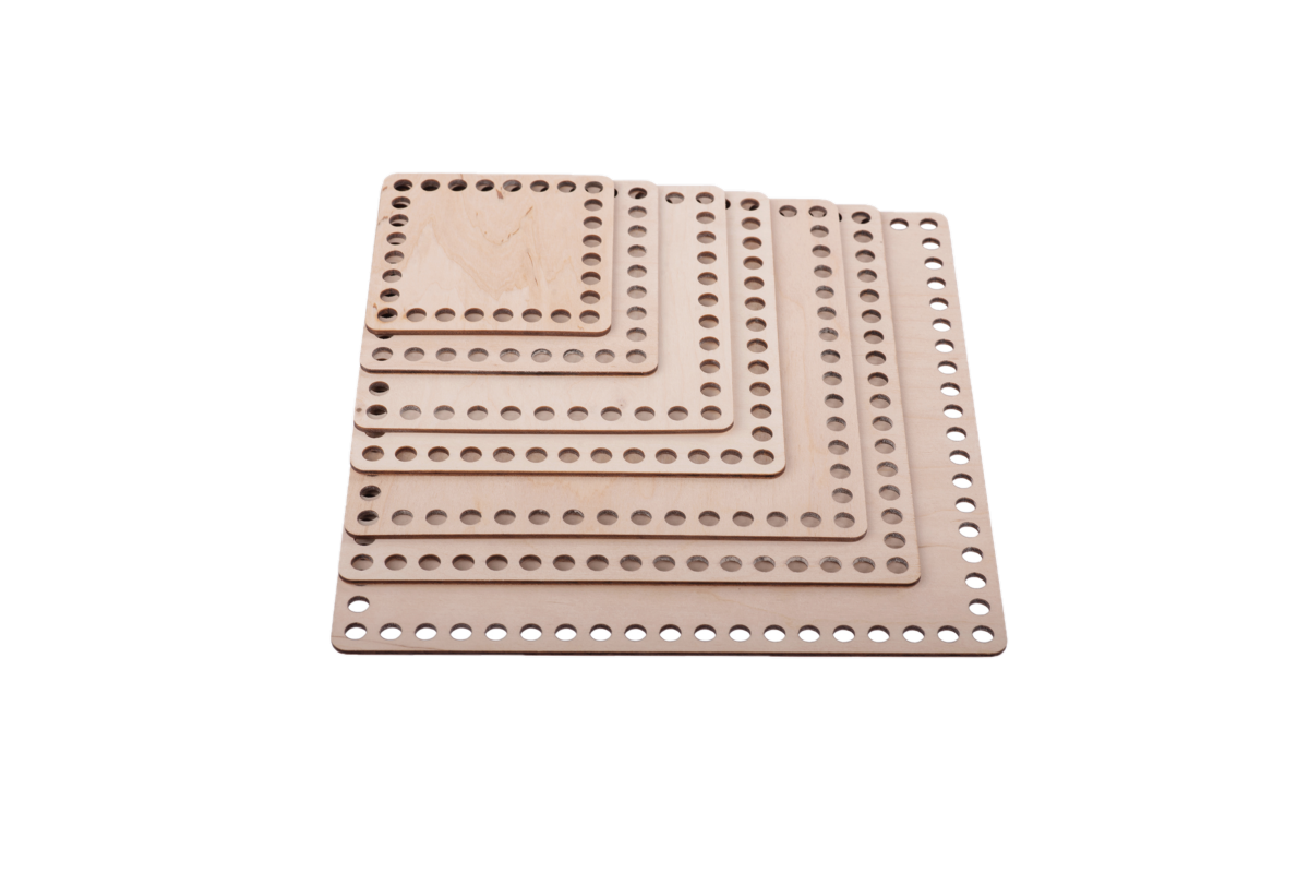 YourHobbyTools - Wholesale Knitting/Crochet Supplies - SQUARE wooden crochet basket bases with 8mm holes.7