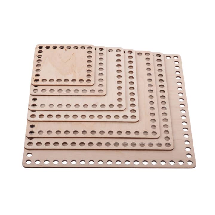 SQUARE wooden crochet basket bases with 8mm holes. for wholesale by YourHobbyTools