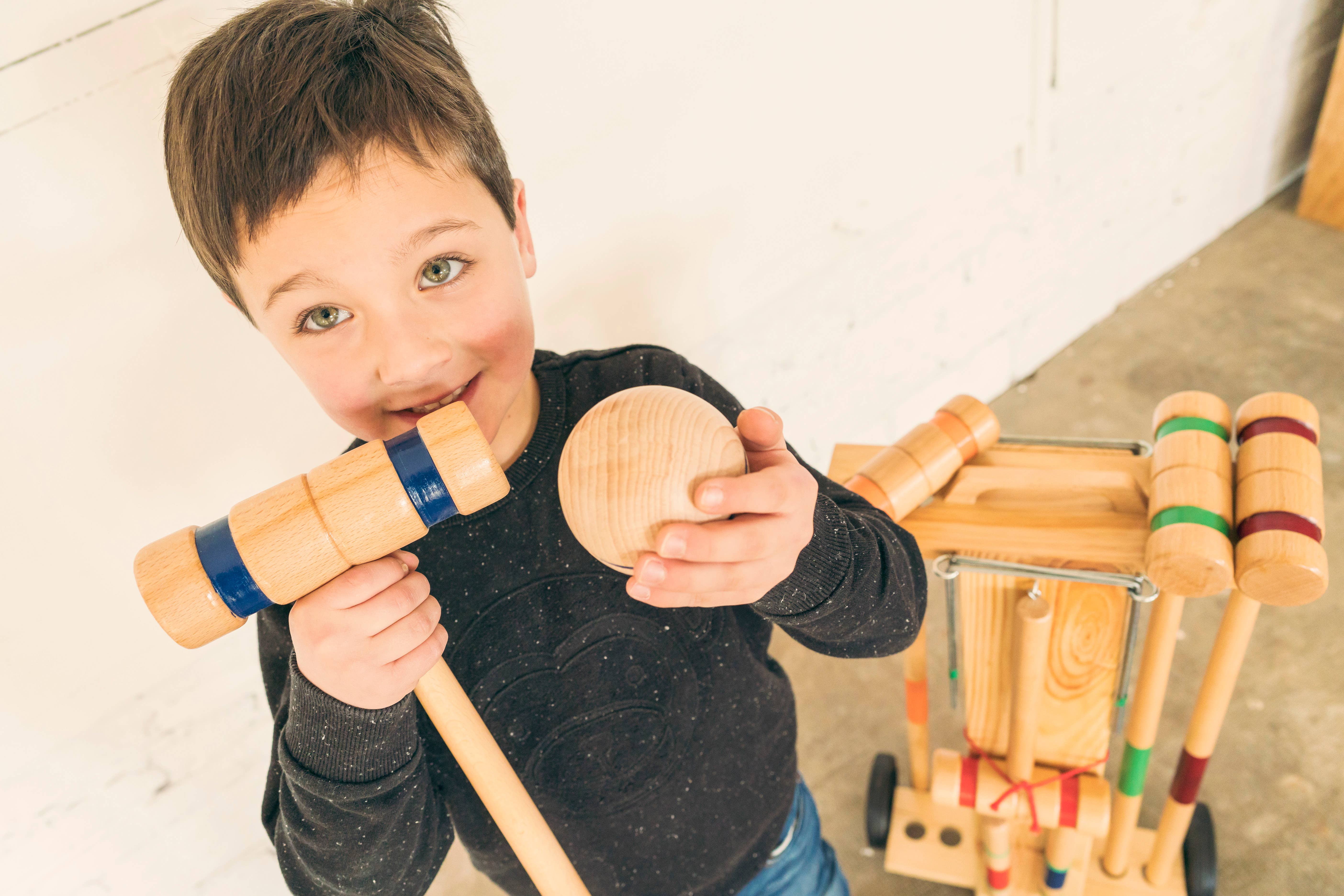 MORA PLAY - Wholesale Sporting Accessories - Croquet game in wooden trolley - 6 players8