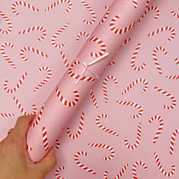 Lizzie Chancellor – wholesale Flat wrap – Candy Cane Christmas Wrapping Paper