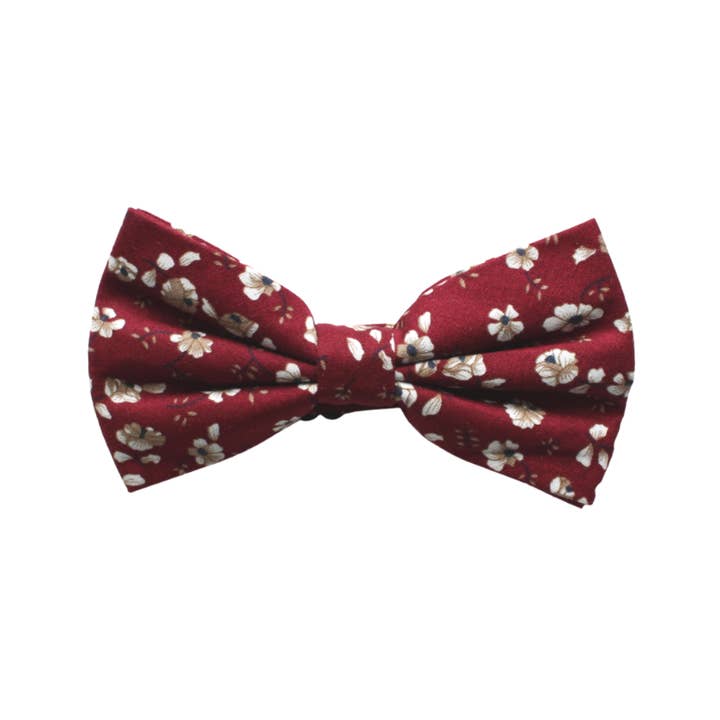Tie Mood – wholesale Bow Tie - Men’s – Rowan Burgundy Floral Bow Tie