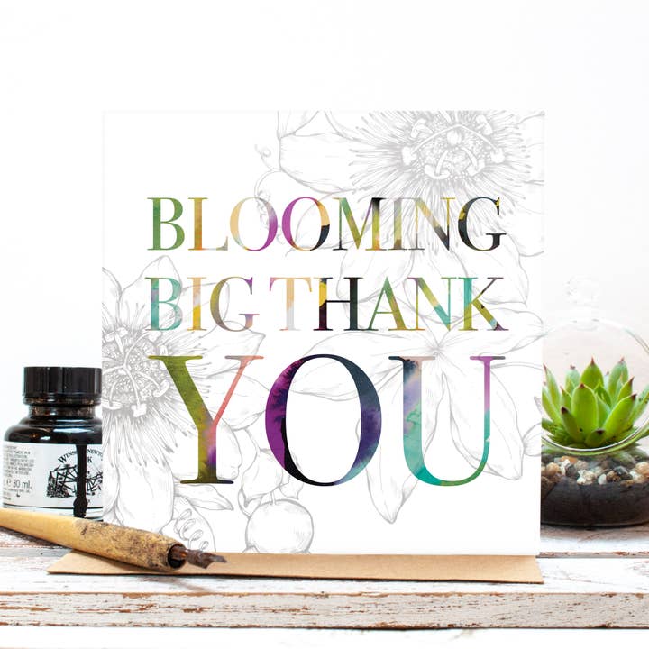 Carte de vœux Blooming Big Thank You pour la vente par Jessica Wilde